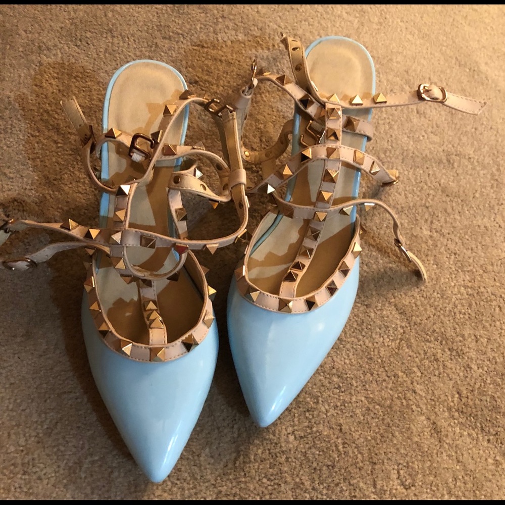 Studded Patent Leather Pumps